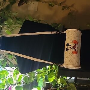 White Mickey Mouse Cylinder Crossbody Bag